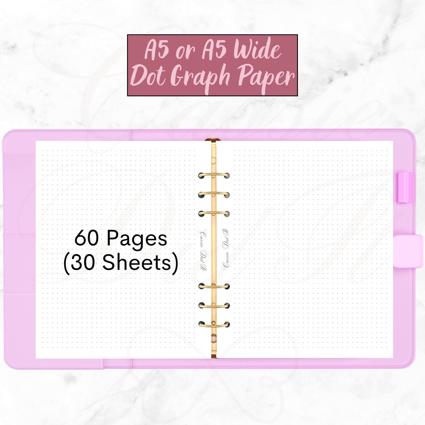 60 Dot Graph Pages - Printed - A5 or A5 Wide