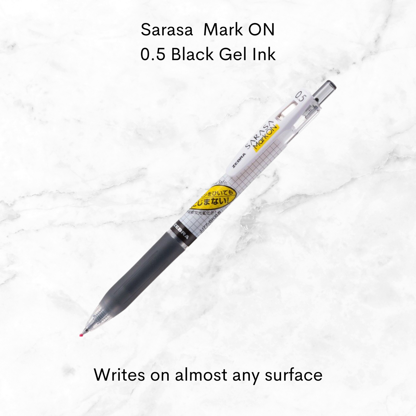 Sarasa Mark ON - Black Gel Ink Pen 0.4mm or 0.5mm