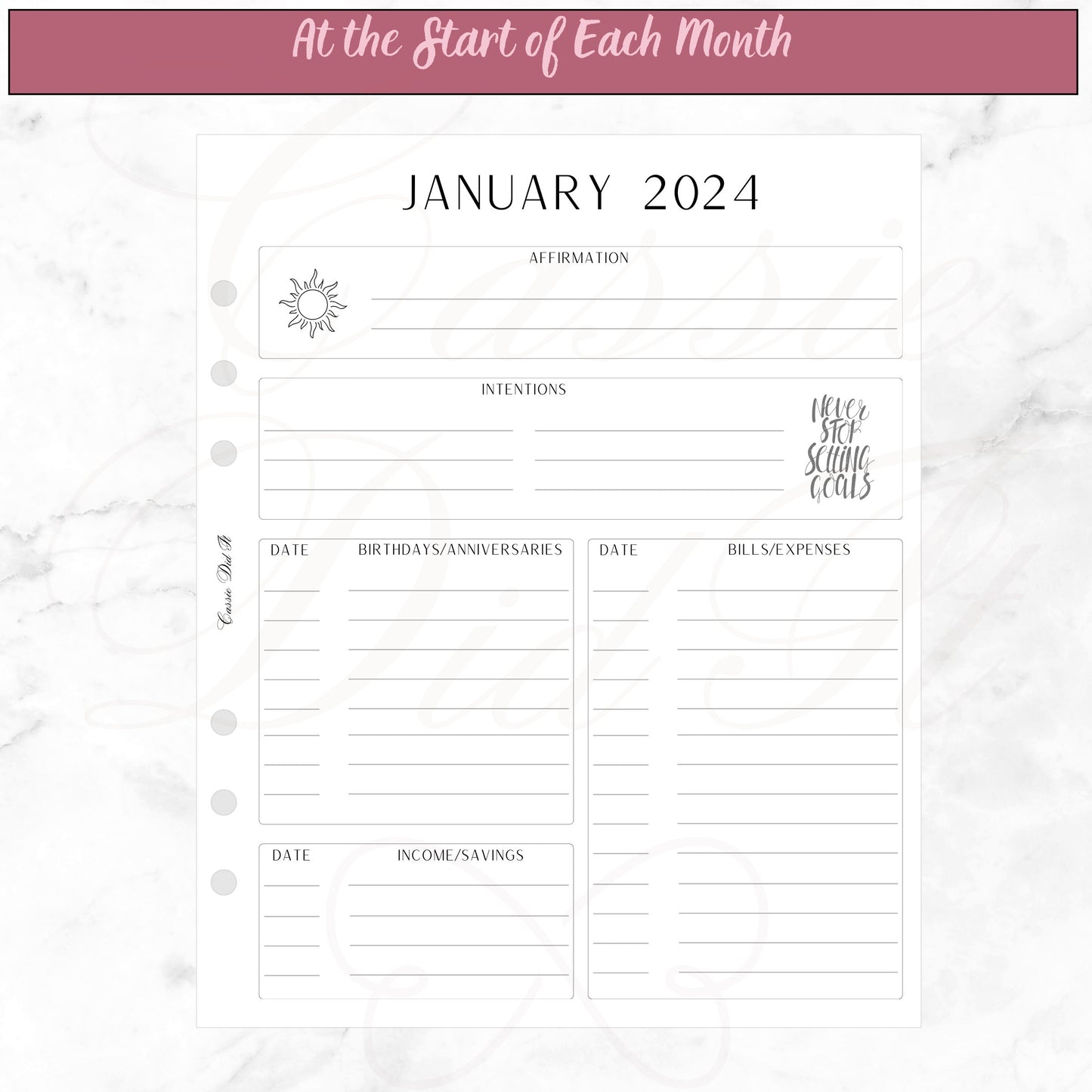 2024 Vertical Weekly Lined on 2 Pages - Printed - A5 Wide