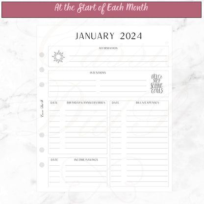 2024 Vertical Weekly Lined on 2 Pages - Printed - A5 Wide