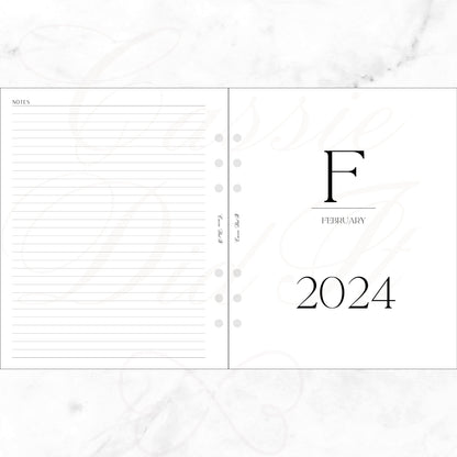 2024 Classic Monthly on 2 Pages - Printed - A5 Wide