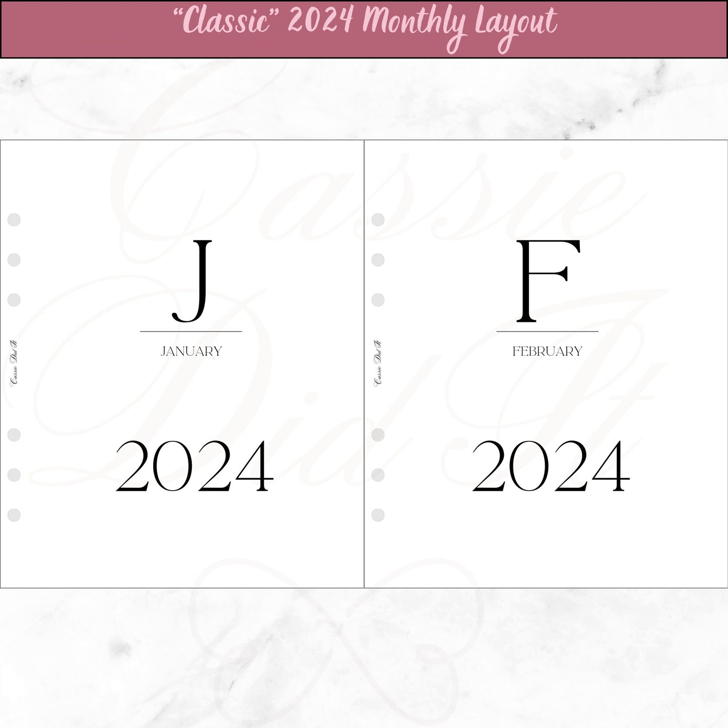 2024 Classic Monthly on 2 Pages - Printed - A5 Wide