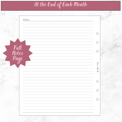 2024 Hourly Weekly on 2 Pages with To Do Checklists and Notes - Monday start - A5 Wide