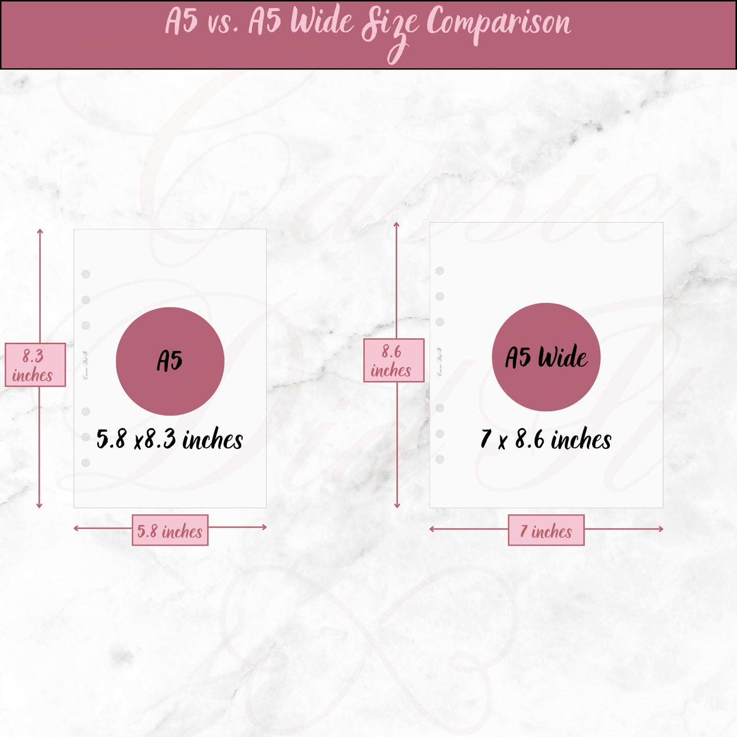 A5 Wide - Planner Frosted Monthly Tabbed Dividers - Set of 12